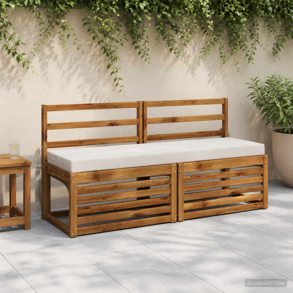 vidaXL 2-Piece Bench Cushions SOEST 2 pcs 100% Polyester White 1