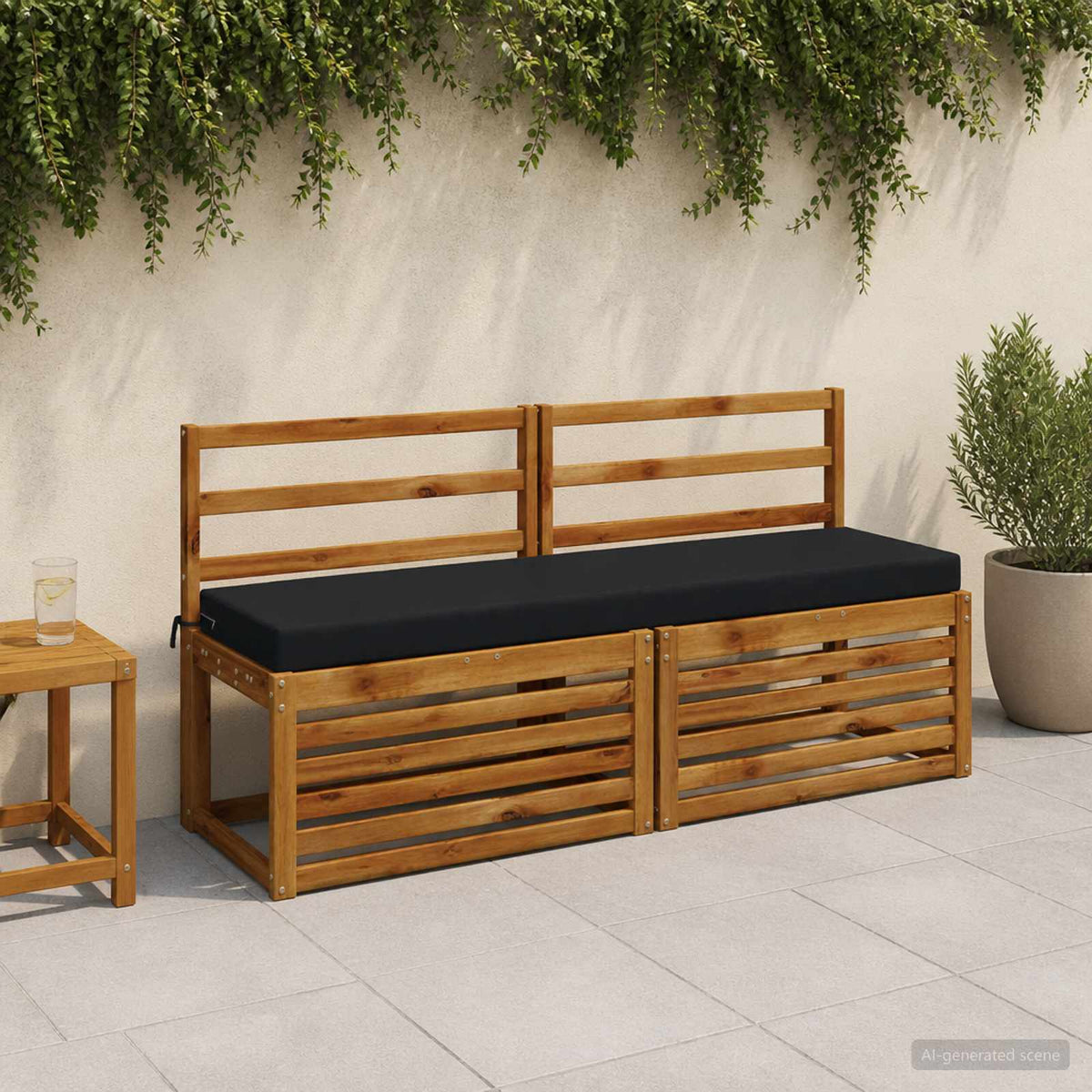 vidaXL 2-Piece Bench Cushions SOEST 2 pcs 100% Polyester Dark Blue 1