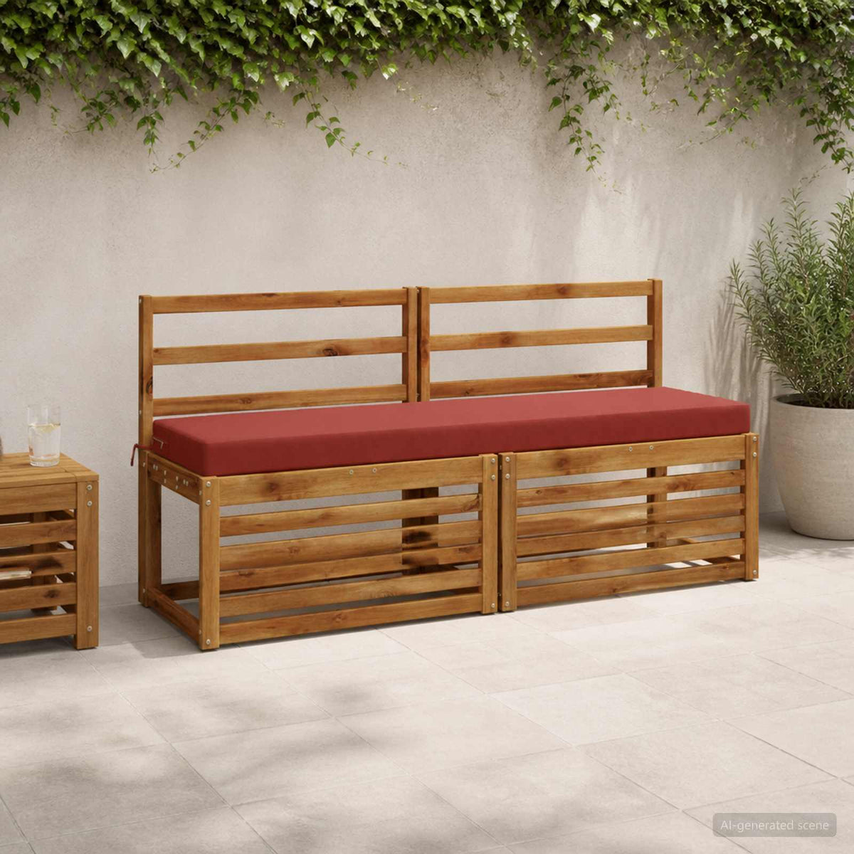 vidaXL 2-Piece Bench Cushions SOEST 2 pcs 100% Polyester Red 1