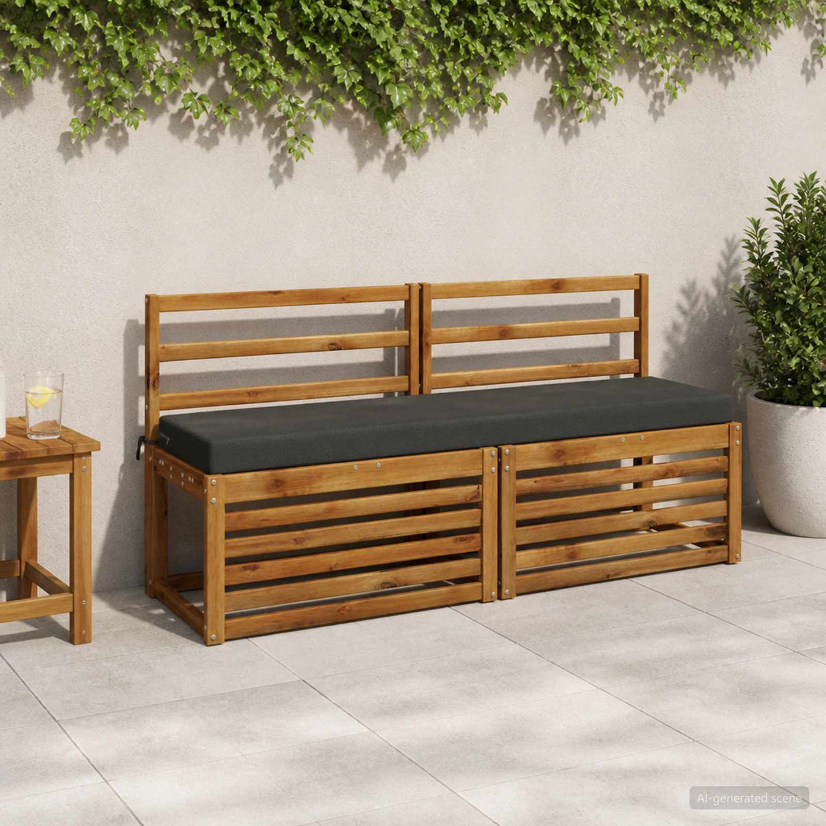 vidaXL 2-Piece Bench Cushions SOEST 100% Polyester Anthracite 1