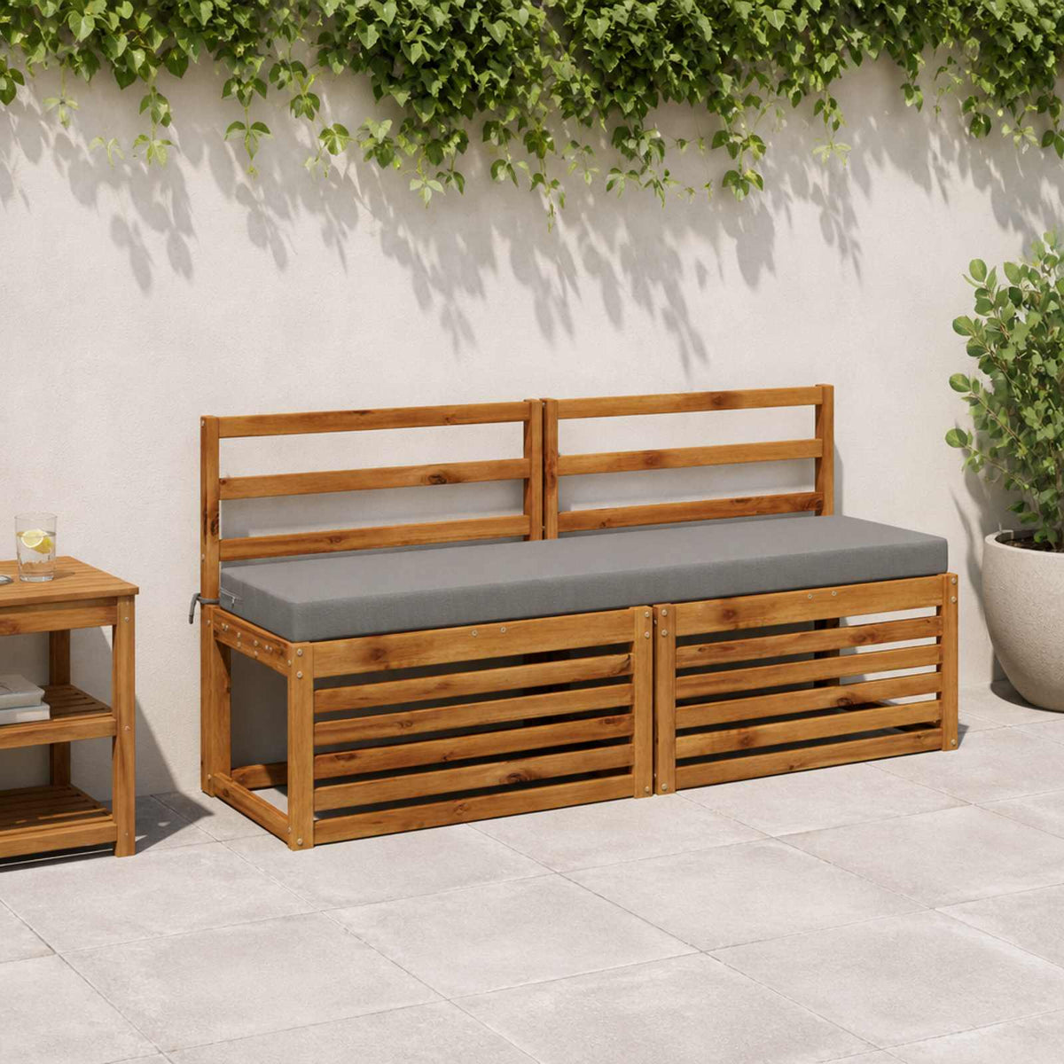 Bench Cushions SOEST Polyester Melange Depth Height Width Grey
