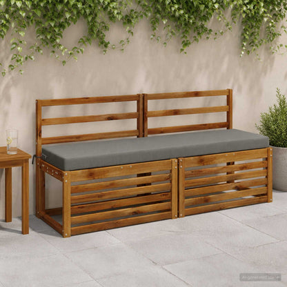 vidaXL 2-Piece Bench Cushions SOEST 2 pcs 100% Polyester Grey 1