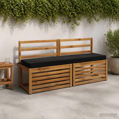 vidaXL 2-Piece Bench Cushions SOEST 2 pcs 100% Polyester Black 1