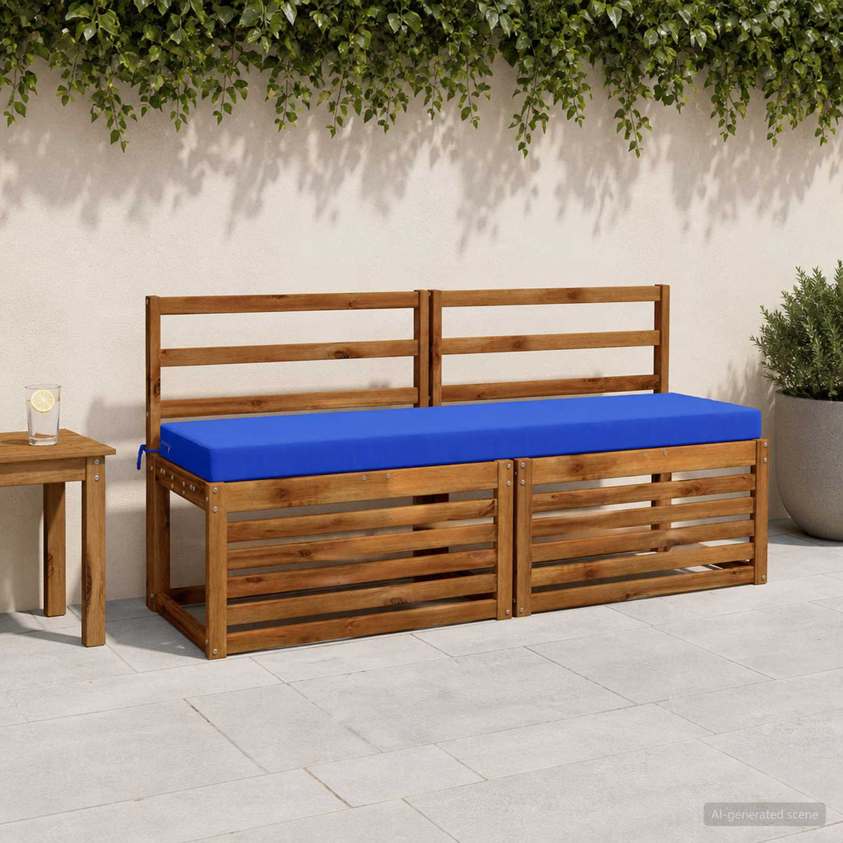 vidaXL 2-Piece Bench Cushions SOEST 2 pcs 100% Polyester Royal Blue 1
