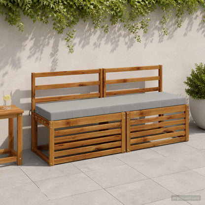 vidaXL 2-Piece Bench Cushions SOEST 2 pcs 100% Polyester Grey 1