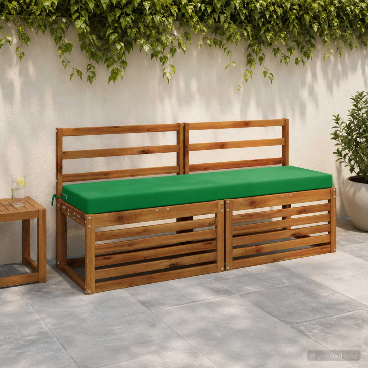 vidaXL 2-Piece Bench Cushions SOEST 2 pcs 100% Polyester Green 1