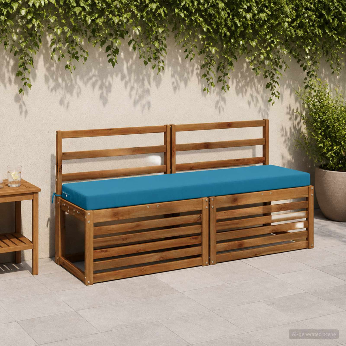 vidaXL 2-Piece Bench Cushions SOEST 2 pcs 100% Polyester Light Blue 1