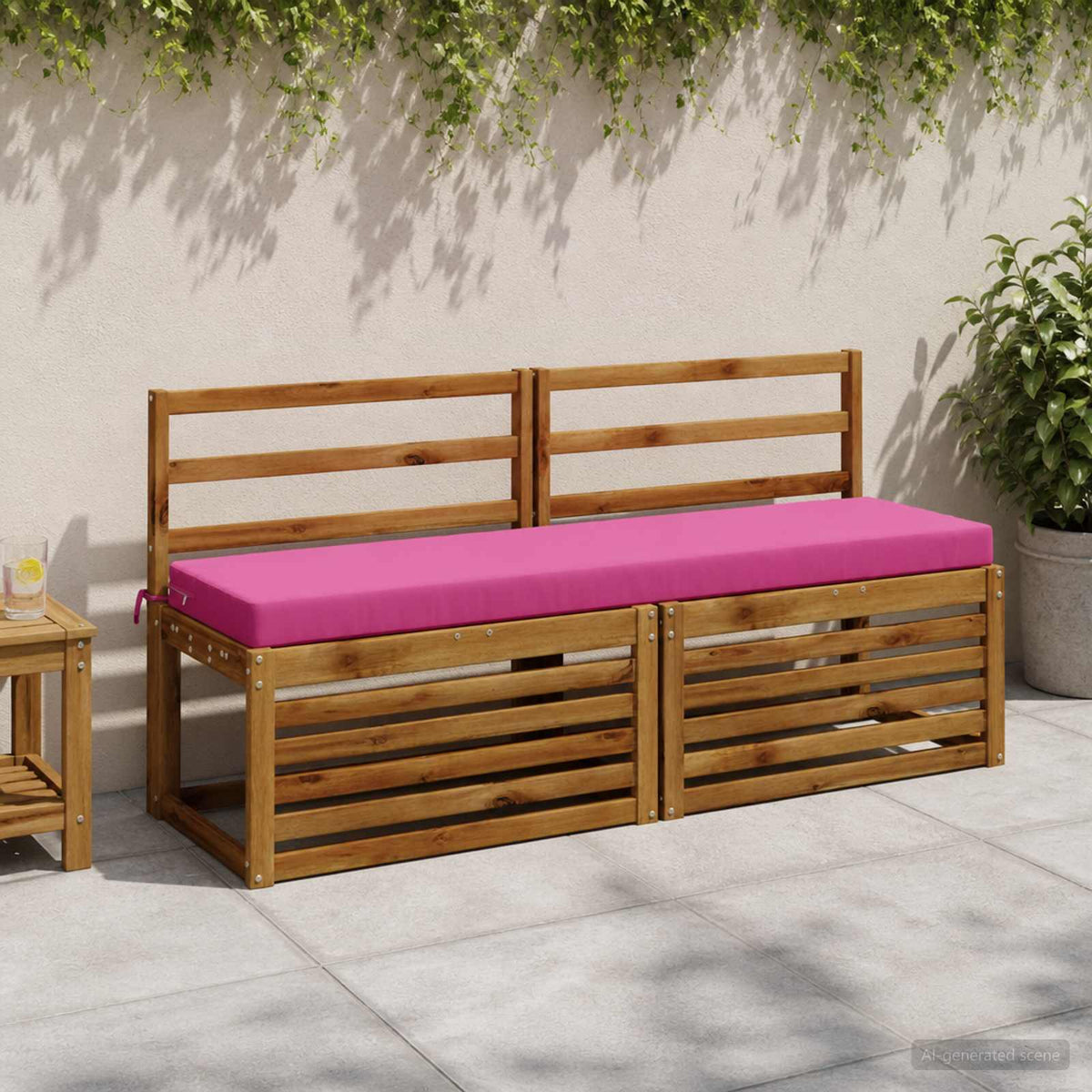 vidaXL 2-Piece Bench Cushions SOEST 2 pcs 100% Polyester Pink 1