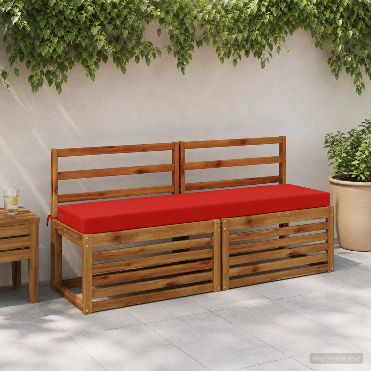 vidaXL 2-Piece Bench Cushions SOEST 2 pcs 100% Polyester Red 1