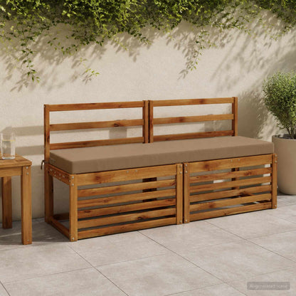 vidaXL 2-Piece Bench Cushions SOEST 100% Polyester Taupe 1