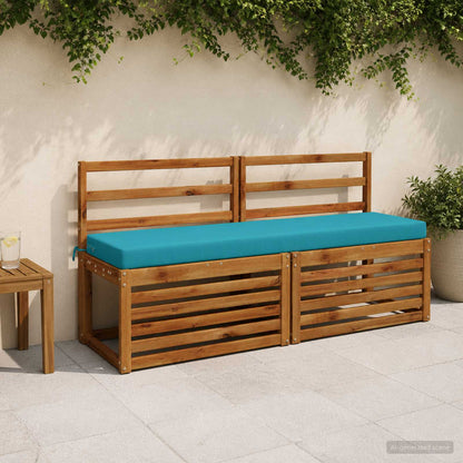 vidaXL 2-Piece Bench Cushions SOEST 2 pcs 100% Polyester Turquoise 1