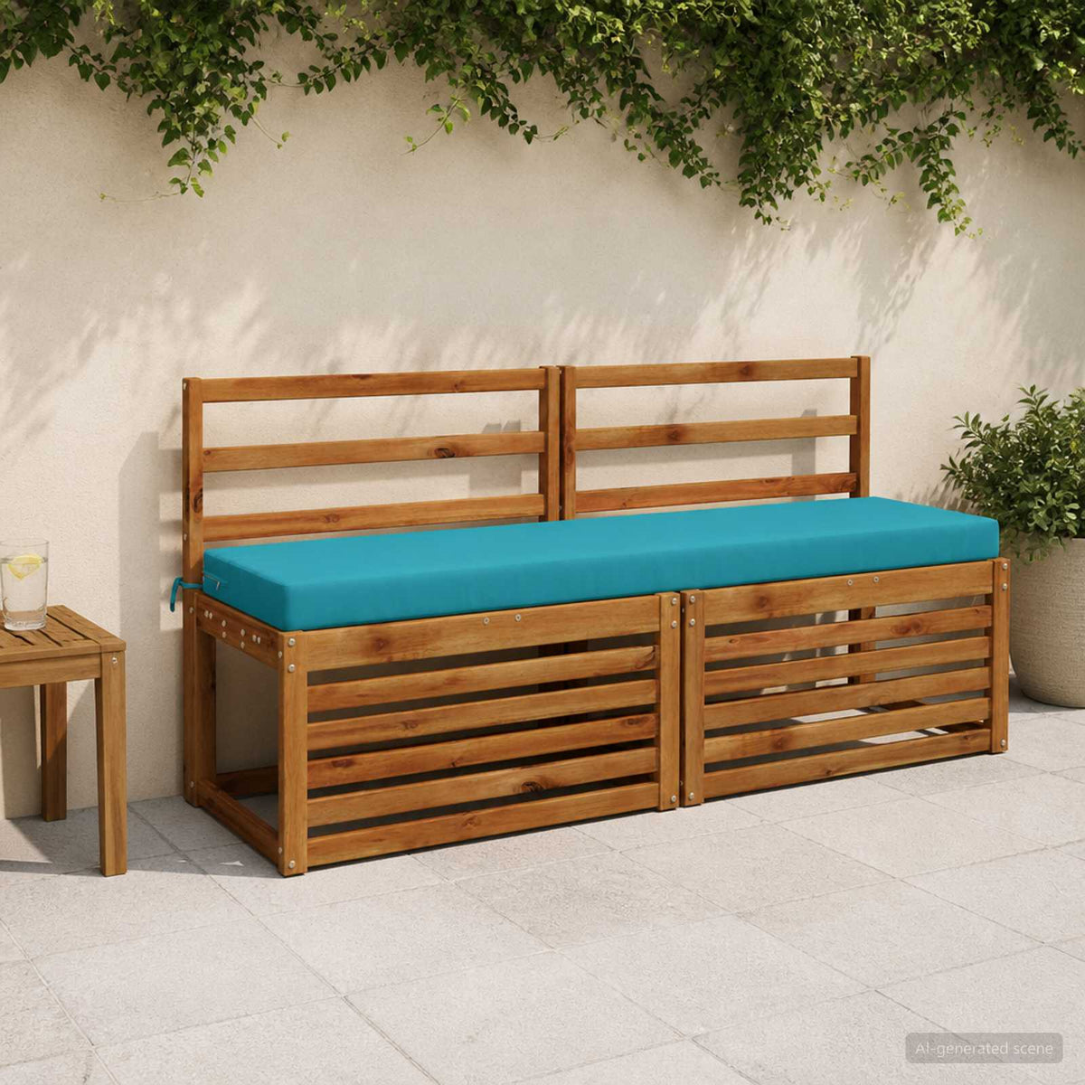 vidaXL 2-Piece Bench Cushions SOEST 2 pcs 100% Polyester Turquoise 1