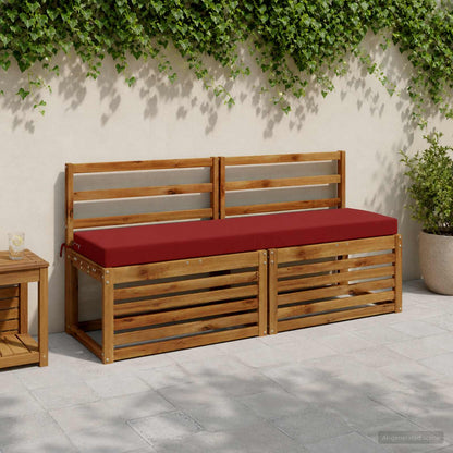 vidaXL 2-Piece Bench Cushions SOEST 2 pcs 100% Polyester Wine Red 1