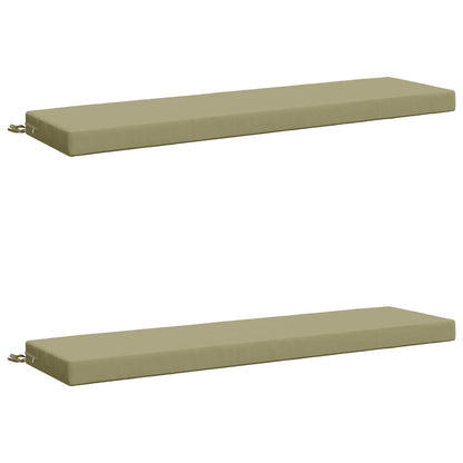 vidaXL 2-Piece Bench Cushions SOEST 2 pcs 100% Polyester Light Green 2