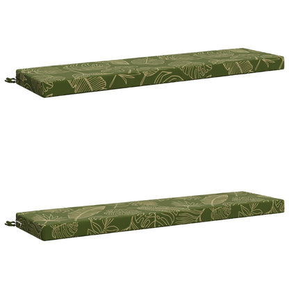 vidaXL 2-Piece Bench Cushions SOEST 2 pcs 100% Polyester Leaf Design 2