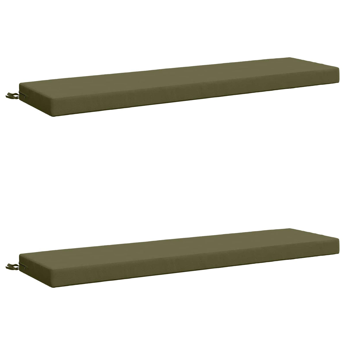 vidaXL 2-Piece Bench Cushions SOEST 2 pcs 100% Polyester Olive Green 2