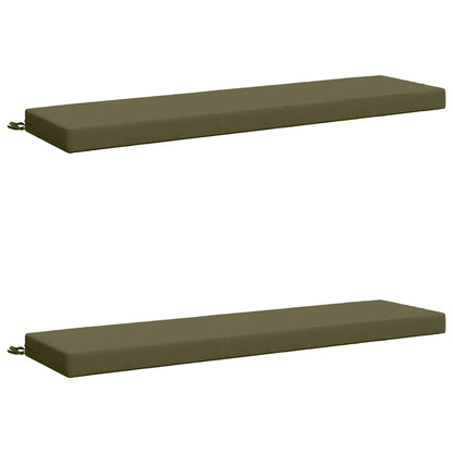 vidaXL 2-Piece Bench Cushions SOEST 2 pcs 100% Polyester Olive Green 2