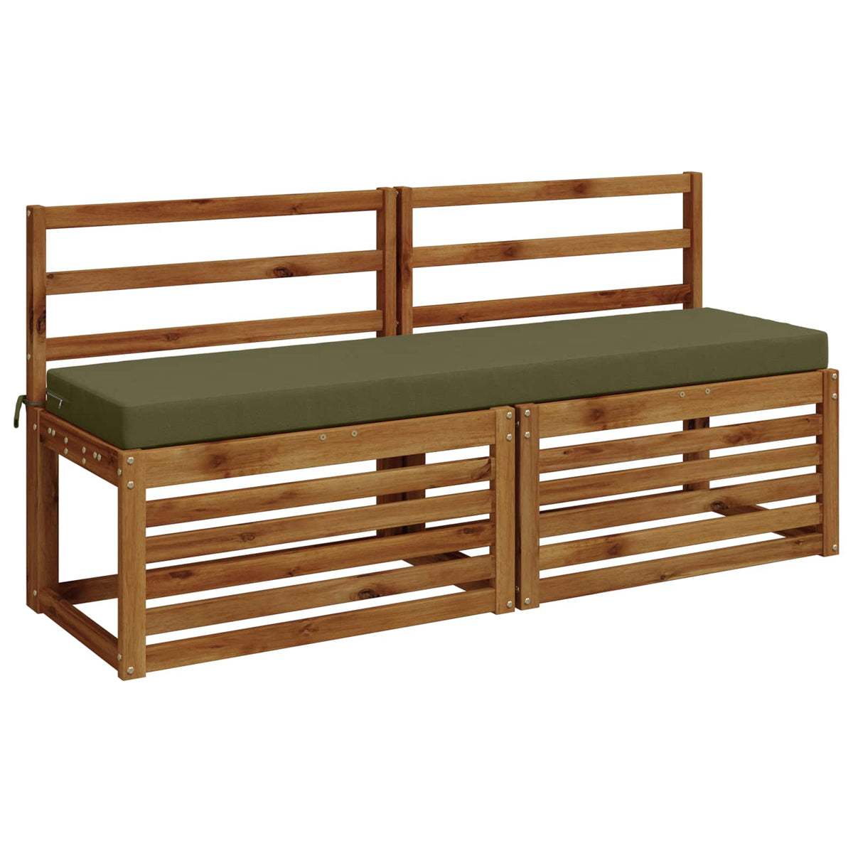vidaXL 2-Piece Bench Cushions SOEST 2 pcs 100% Polyester Olive Green 3