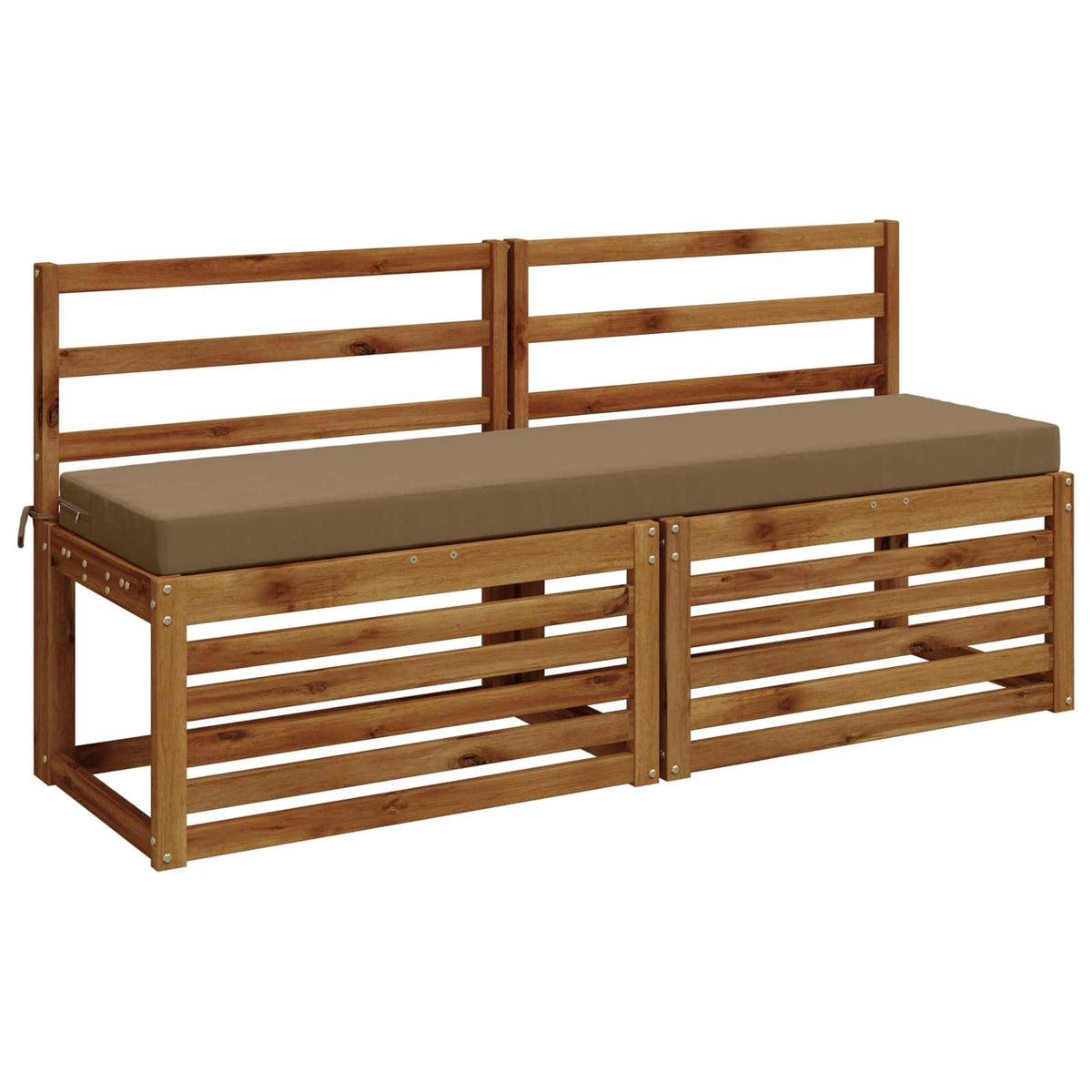 vidaXL 2-Piece Bench Cushions SOEST 2 pcs 100% Polyester Taupe 3