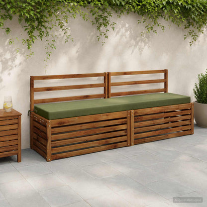 vidaXL 2-Piece Bench Cushions SOEST 100% Polyester Olive Green 1