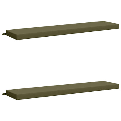 vidaXL 2-Piece Bench Cushions SOEST 100% Polyester Olive Green 2