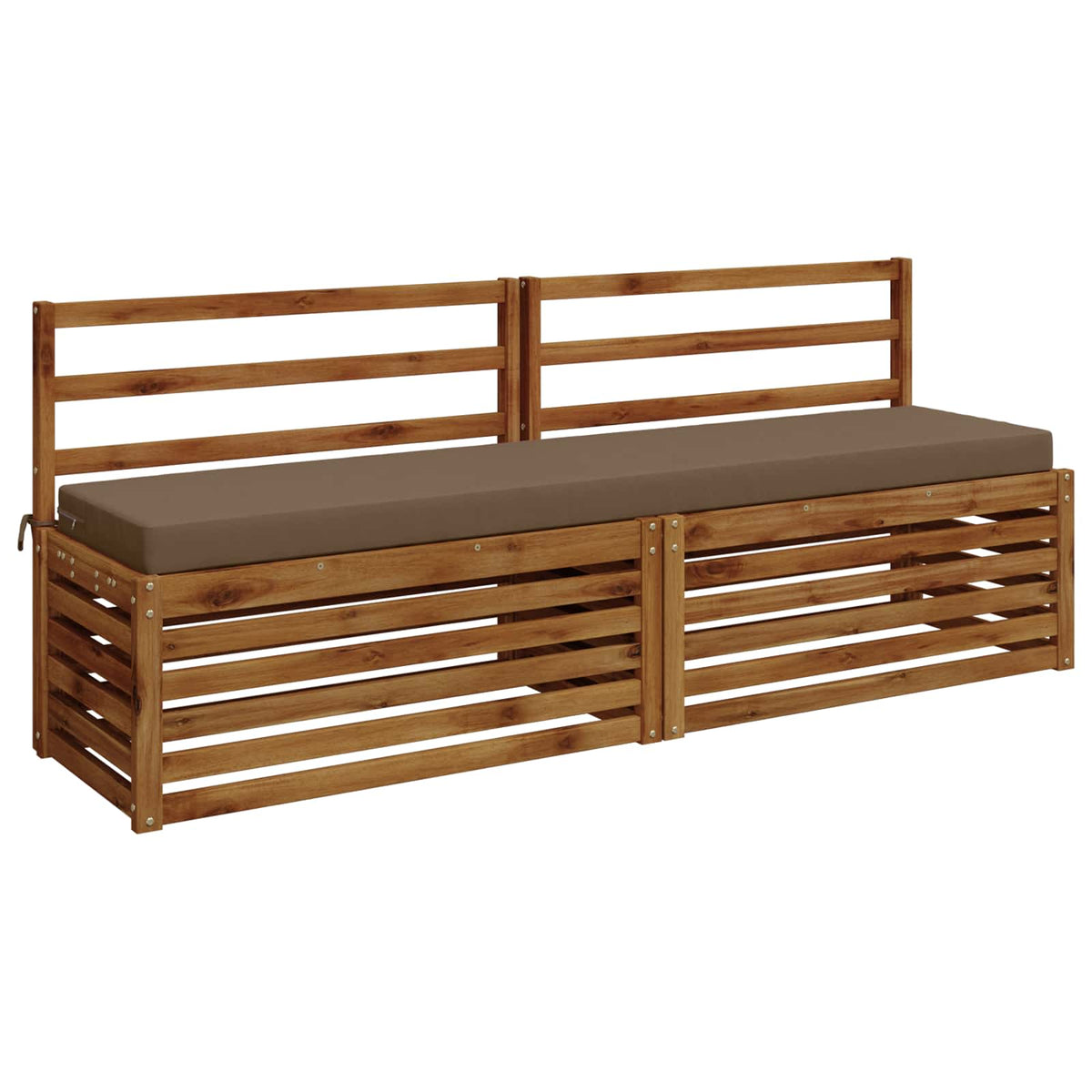 vidaXL 2-Piece Bench Cushions SOEST 2 pcs 100% Polyester Taupe 3