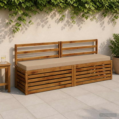 vidaXL 2-Piece Bench Cushions SOEST 100% Polyester Sand 1
