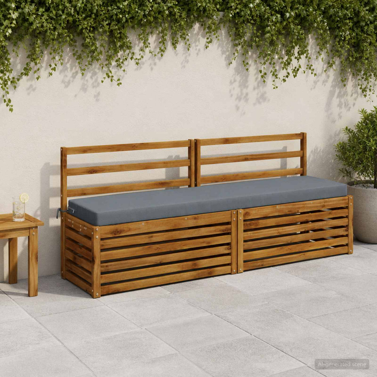 vidaXL 2-Piece Bench Cushions SOEST 2 pcs 100% Polyester Blue 1