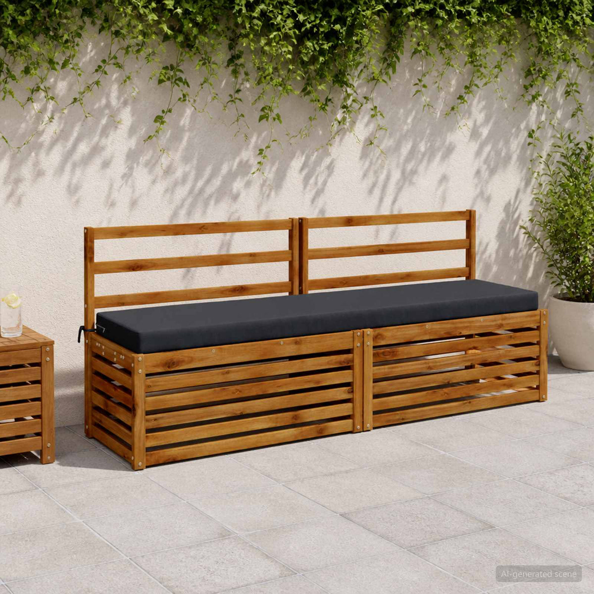 vidaXL 2-Piece Bench Cushions SOEST 2 pcs 100% Polyester Dark Blue 1