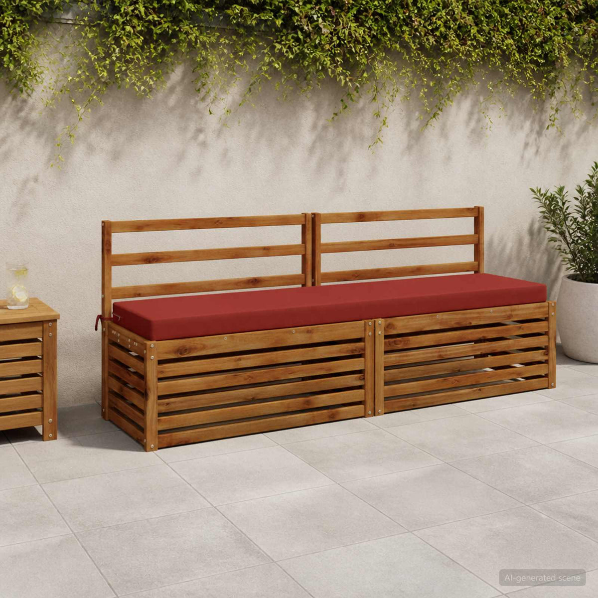 vidaXL 2-Piece Bench Cushions SOEST 2 pcs 100% Polyester Red 1