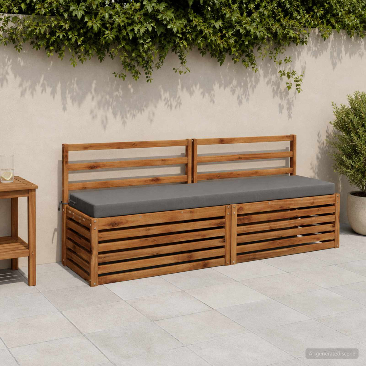vidaXL 2-Piece Bench Cushions SOEST 2 pcs 100% Polyester Grey 1