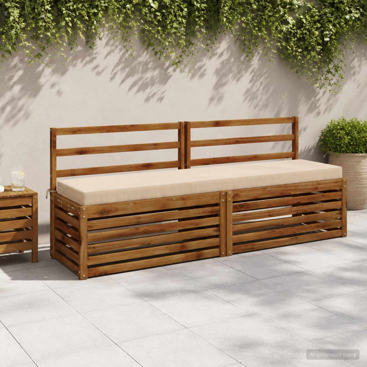 vidaXL 2-Piece Bench Cushions SOEST 2 pcs 100% Polyester Cream 1