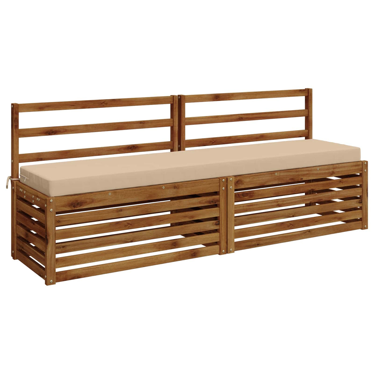 vidaXL 2-Piece Bench Cushions SOEST 2 pcs 100% Polyester Cream 3