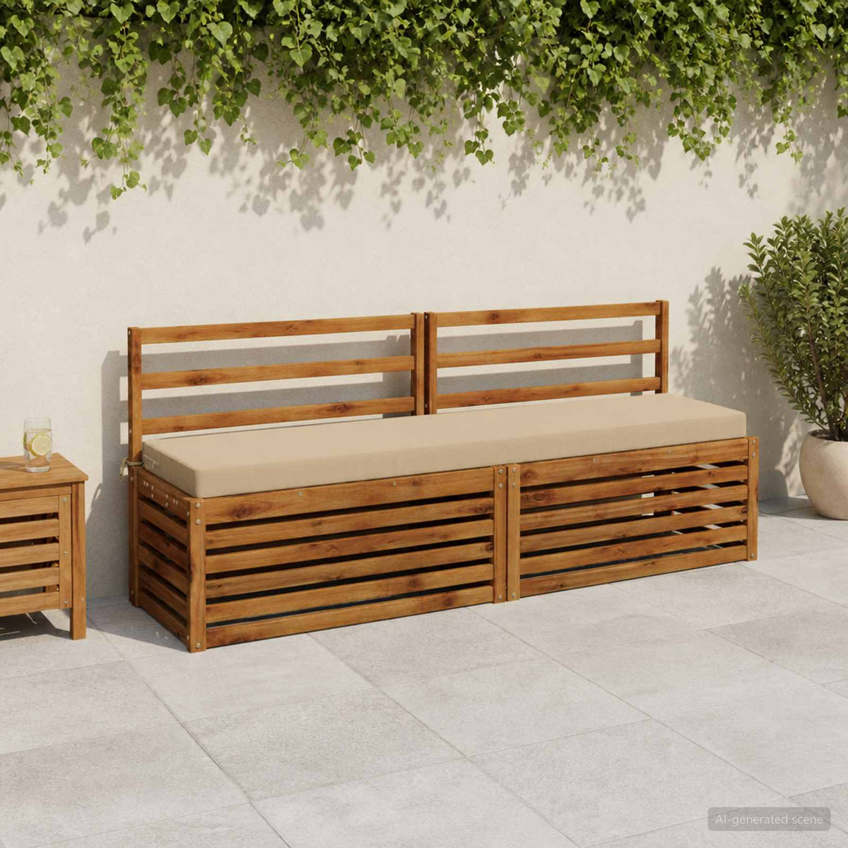 vidaXL 2-Piece Bench Cushions SOEST 2 pcs 100% Polyester Beige 1