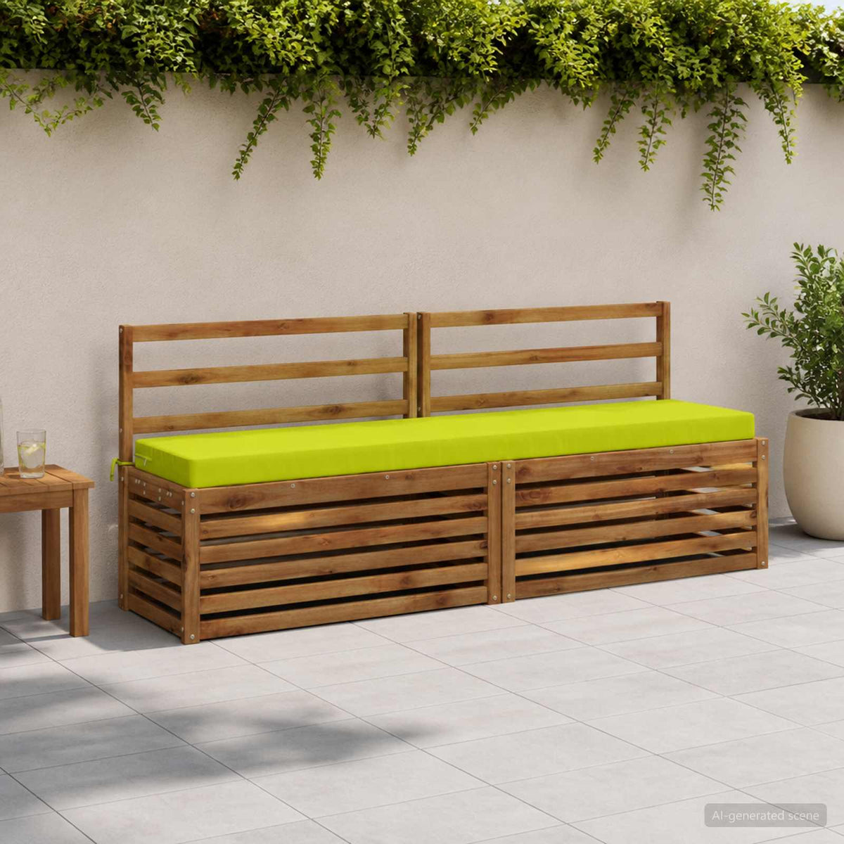 vidaXL 2-Piece Bench Cushions SOEST 2 pcs 100% Polyester Bright Green 1
