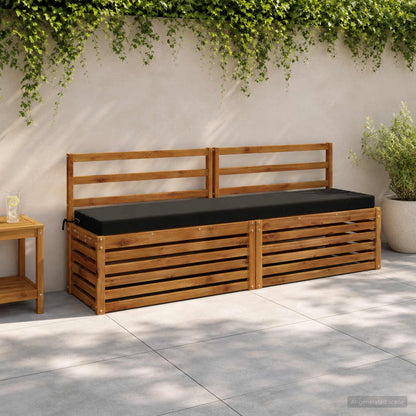 vidaXL 2-Piece Bench Cushions SOEST 2 pcs 100% Polyester Black 1