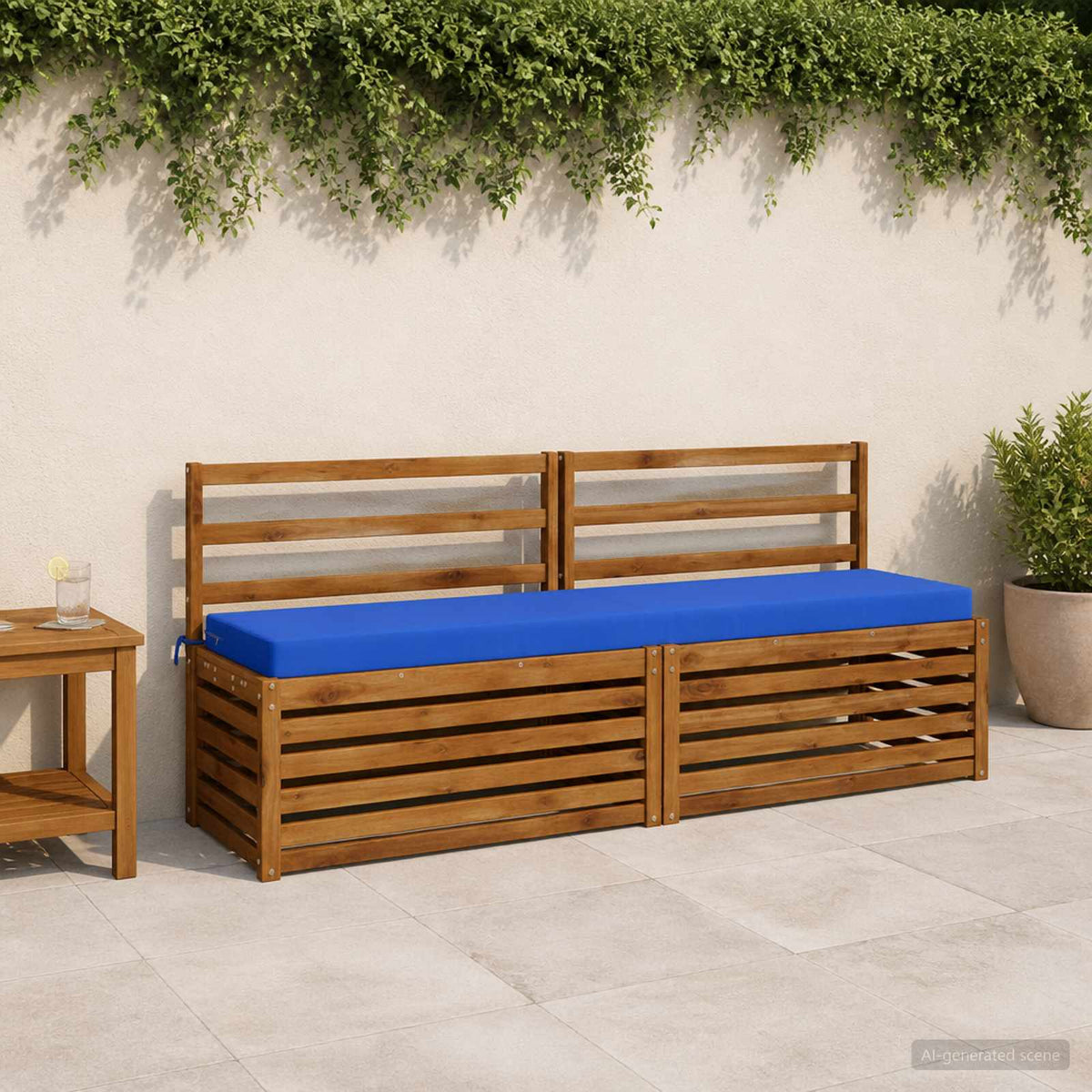 vidaXL 2-Piece Bench Cushions SOEST 2 pcs 100% Polyester Royal Blue 1