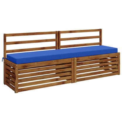 vidaXL 2-Piece Bench Cushions SOEST 2 pcs 100% Polyester Royal Blue 3