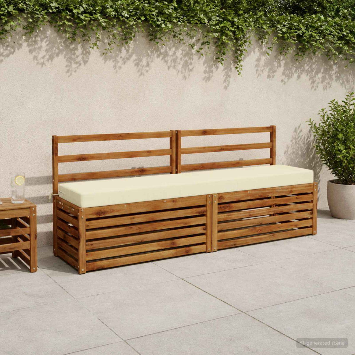 vidaXL 2-Piece Bench Cushions SOEST 2 pcs 100% Polyester Cream 1