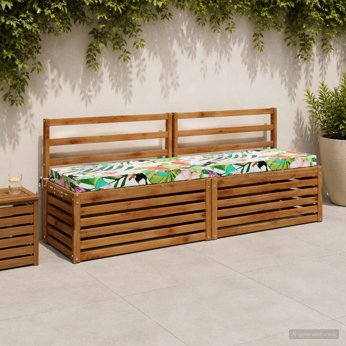 vidaXL 2-Piece Bench Cushions SOEST 2 pcs 100% Polyester Multicolour 1