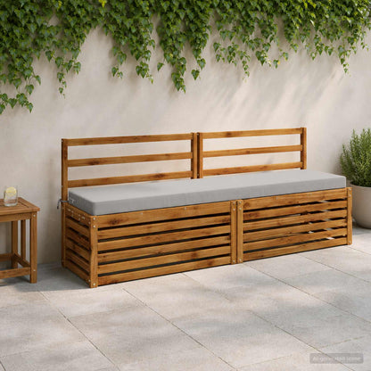 vidaXL 2-Piece Bench Cushions SOEST 2 pcs 100% Polyester Grey 1