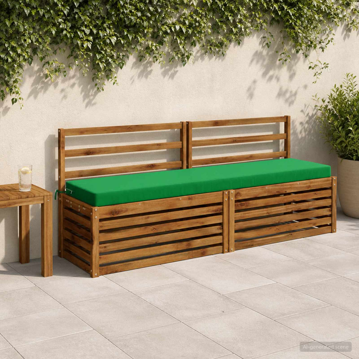 vidaXL 2-Piece Bench Cushions SOEST 2 pcs 100% Polyester Green 1