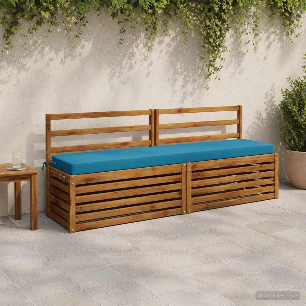 vidaXL 2-Piece Bench Cushions SOEST 2 pcs 100% Polyester Light Blue 1