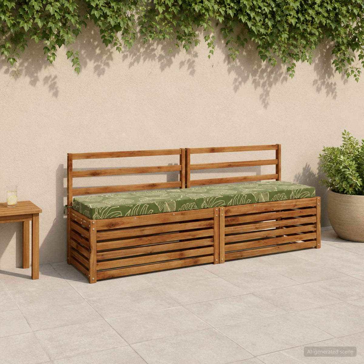 vidaXL 2-Piece Bench Cushions SOEST 2 pcs 100% Polyester Leaf Design 1
