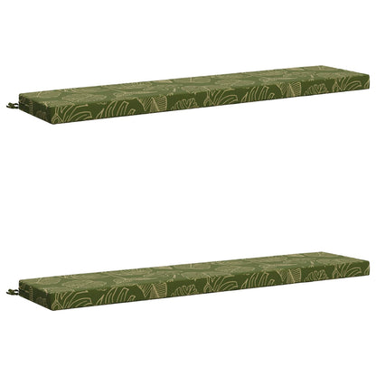 vidaXL 2-Piece Bench Cushions SOEST 2 pcs 100% Polyester Leaf Design 2