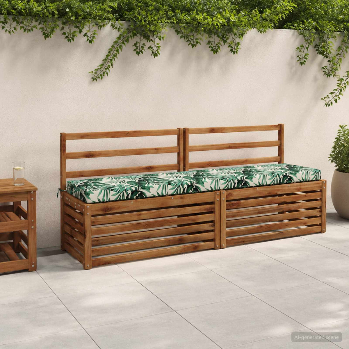 vidaXL 2-Piece Bench Cushions SOEST 2 pcs 100% Polyester Leaf Pattern 1