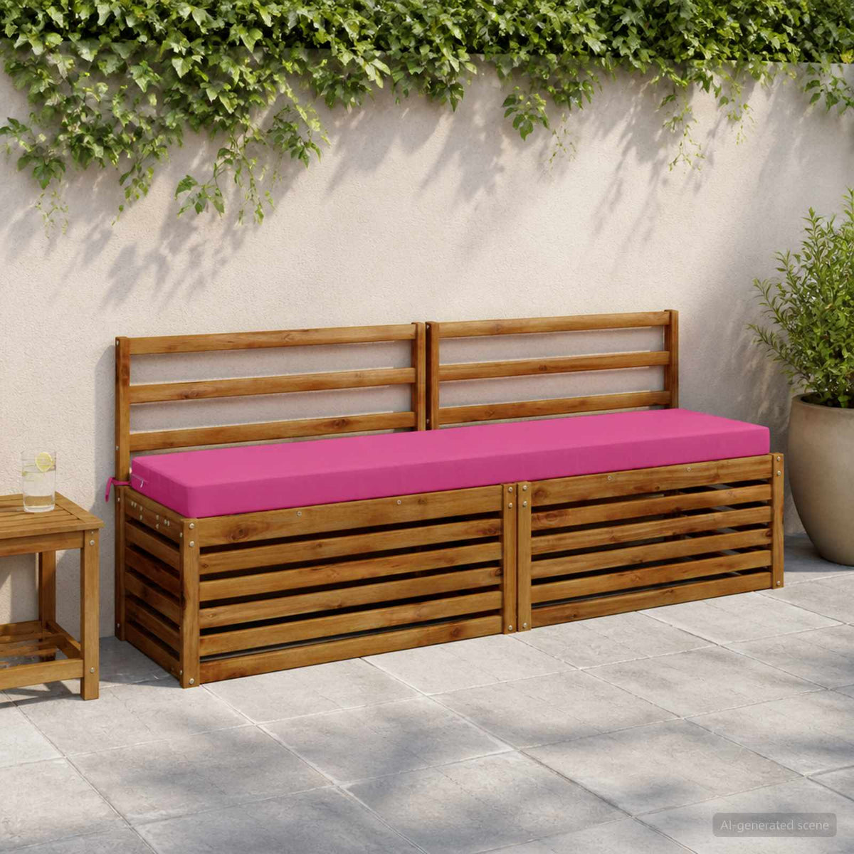 vidaXL 2-Piece Bench Cushions SOEST 2 pcs 100% Polyester Pink 1