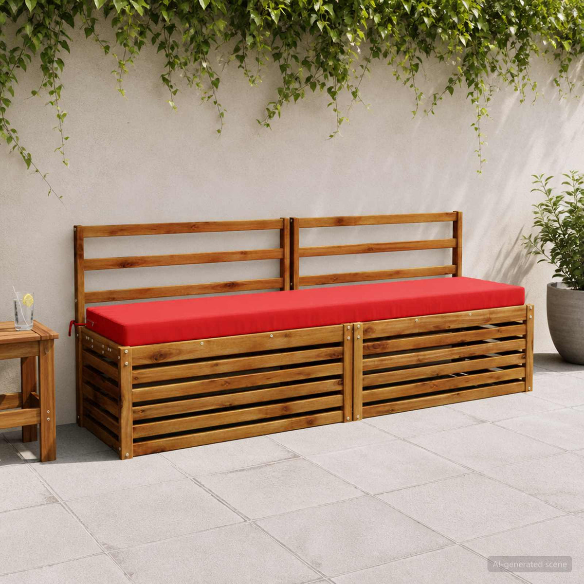 vidaXL 2-Piece Bench Cushions SOEST 2 pcs 100% Polyester Red 1