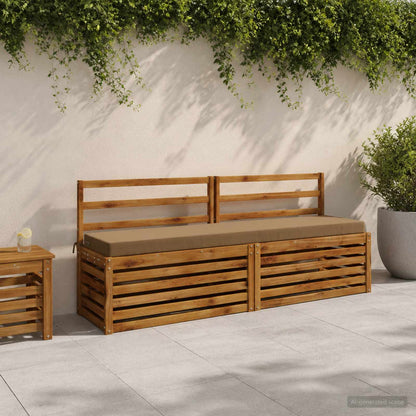 vidaXL 2-Piece Bench Cushions SOEST 2 pcs 100% Polyester Taupe 1