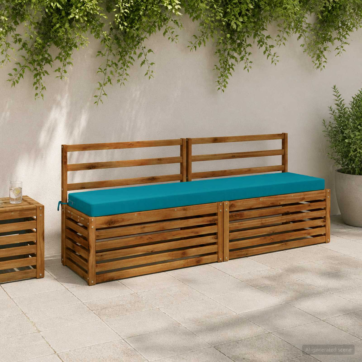 vidaXL 2-Piece Bench Cushions SOEST 2 pcs 100% Polyester Turquoise 1